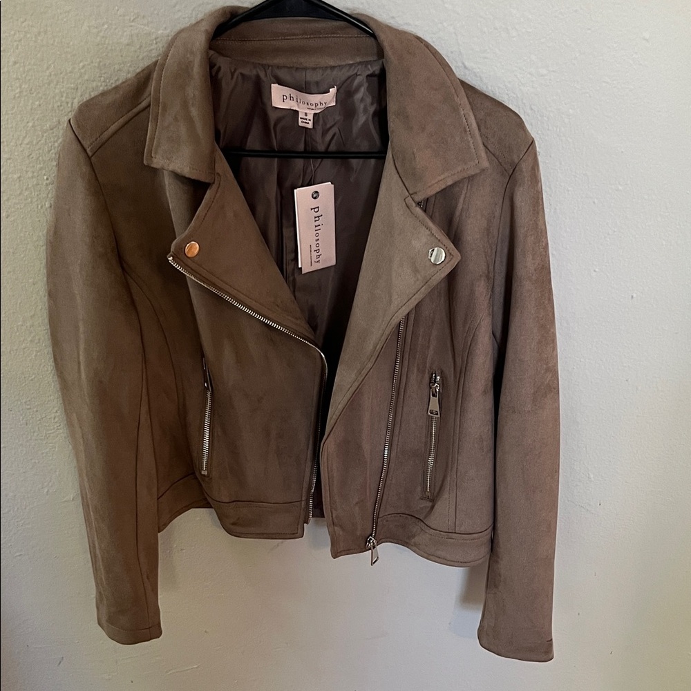 Philosophy Taupe Suede Jacket
